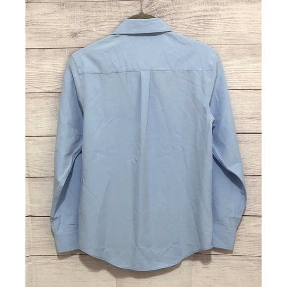 NAUTICA Boys Performance Poly/Spandex Blue L/S Dress Shirt M 10-12 EUC - Picture 2 of 6